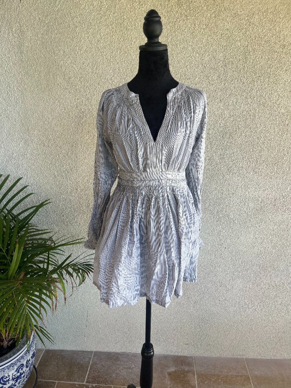 Ulla Johnson Navy and Gold Dress